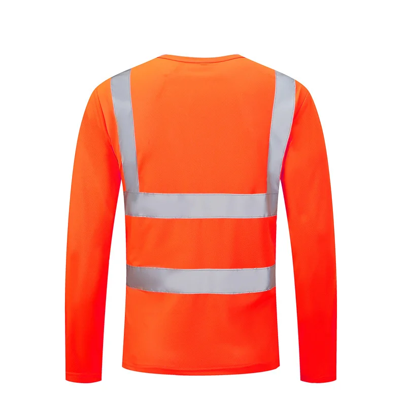company staff work wear road construction long sleeve reflective fluorescence green orange hi vis shirts