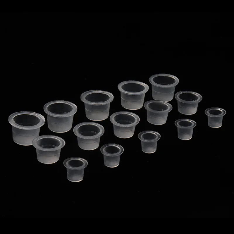 Ink Cups 100 Pcs Bag Disposable Plastic Tattoo Supply PMU Pigment Cup Disposable Permanent Makeup