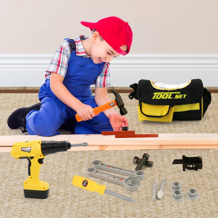 Портативный набор инструментов для дрели 20 шт. с сумкой, комплект инструментов для ролевых игр, игрушка для мальчика
