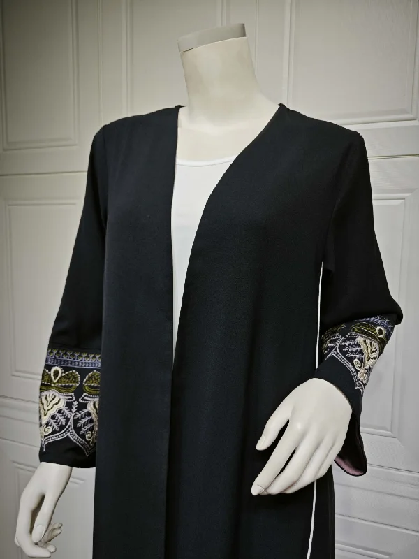 2024 New Muslim Fashion Embroidered Patchwork Abaya Shawl Cardigan Spring And Summer Dress Robe Abaya Women Muslim Dress