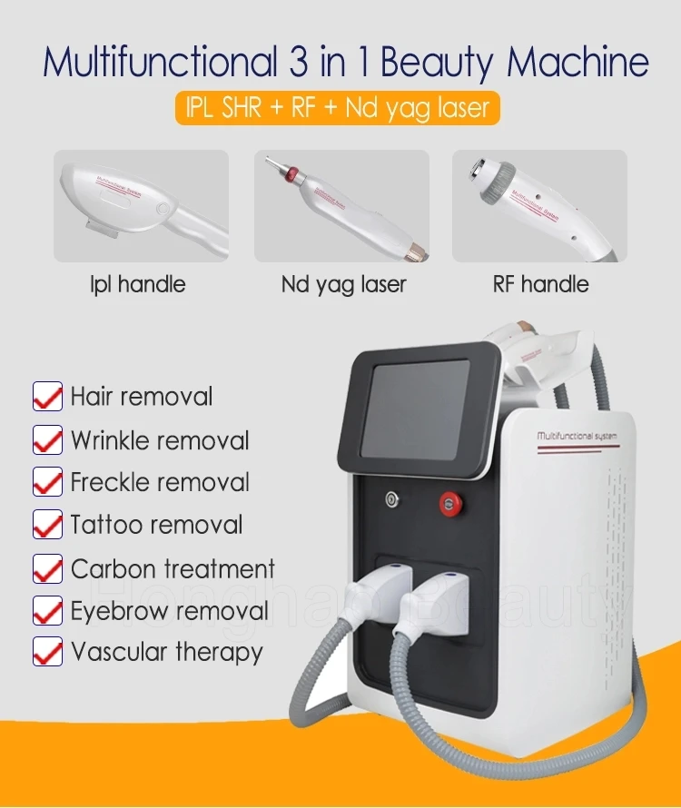 4 In1IPL RF radio frequency hair removal picosecond nd yag laser tattoos pigmentation removal beauty equipment