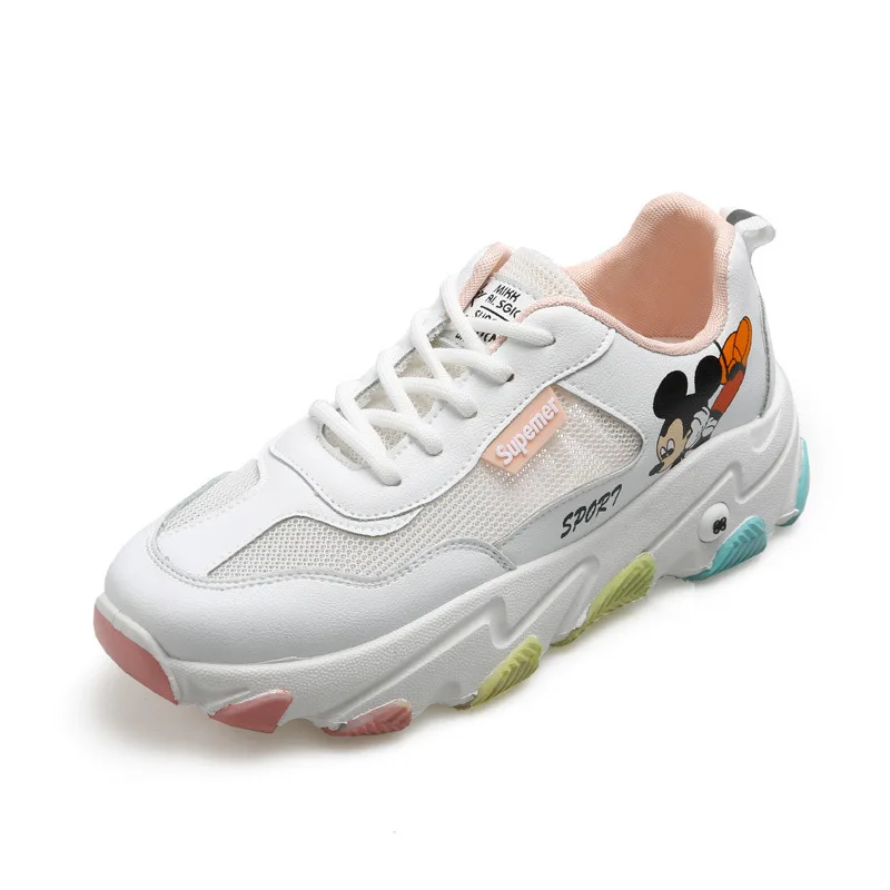 Summer New Mesh Round Head Cartoon Figure Ins Lace Up All-match Sneakers