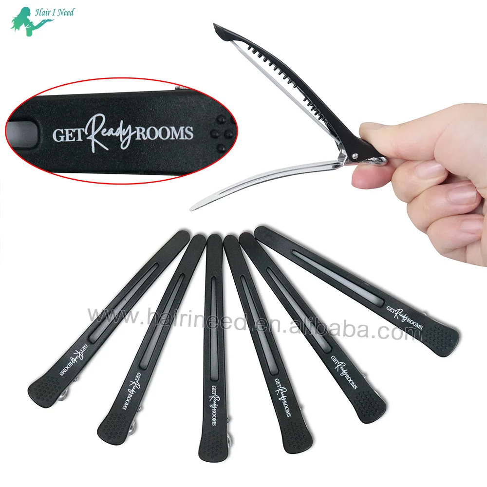 Custom logo hot selling  barber sectioning salon hairpins styling tools hairdressing alligator hairgrips logo custom hair clips