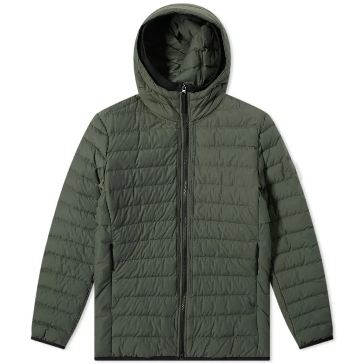 OEM custom 68% Organic Cotton 32% Recycled Nylon lightweight Goose down puffer Jacket jacket for men