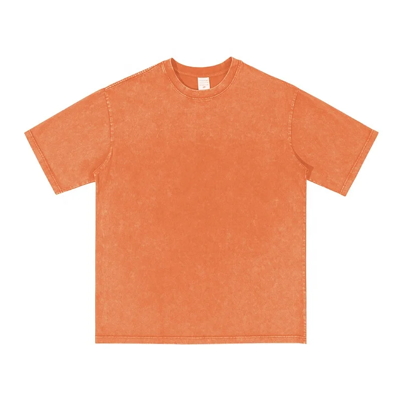 Top quality cotton acid wash t-shirt oversized retro mineral wash tshirt heavy relaxed vintage t shirt