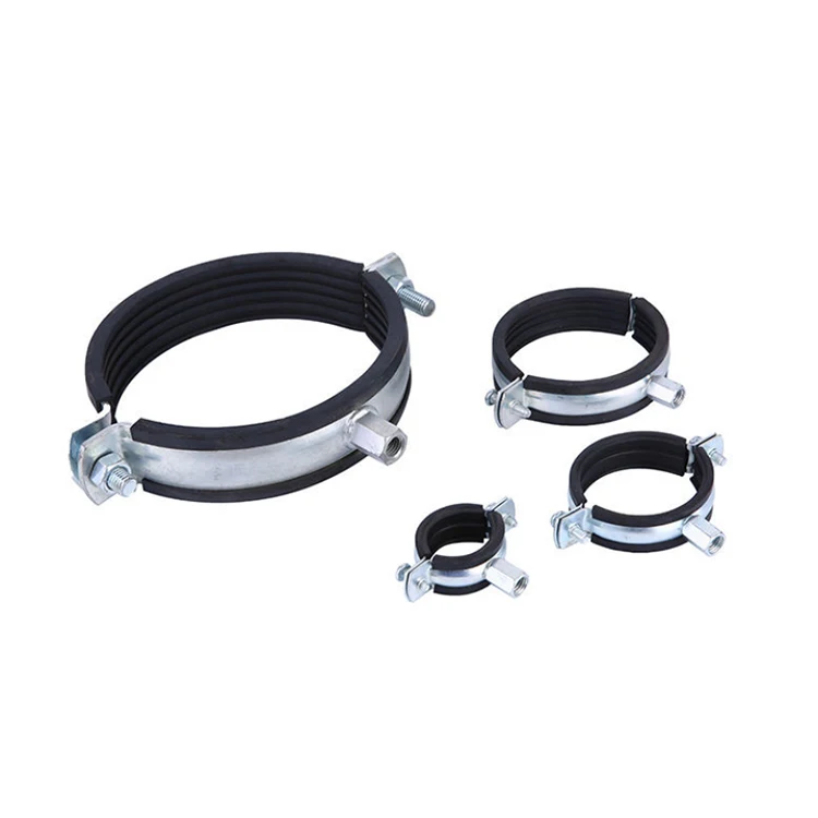 High quality rubber lined pipe clamp isophonic split ring hangers pipe bracket for pipe size 32-35mm