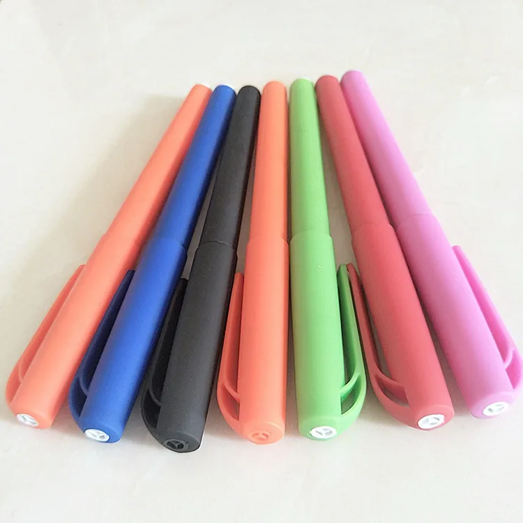 High quality canetas gel promotional custom multi color plastic rubber gel pens with custom logo