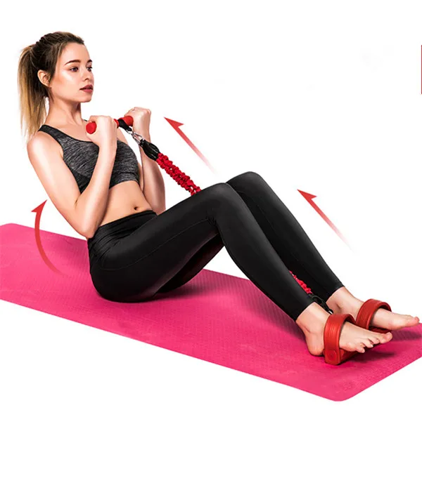 Yoga Fitness Body Trimmer Foot Multi-function Tension Sit-up Pull Rope 6 Tube Elastic Resistance Bands Gym Latex High Cali