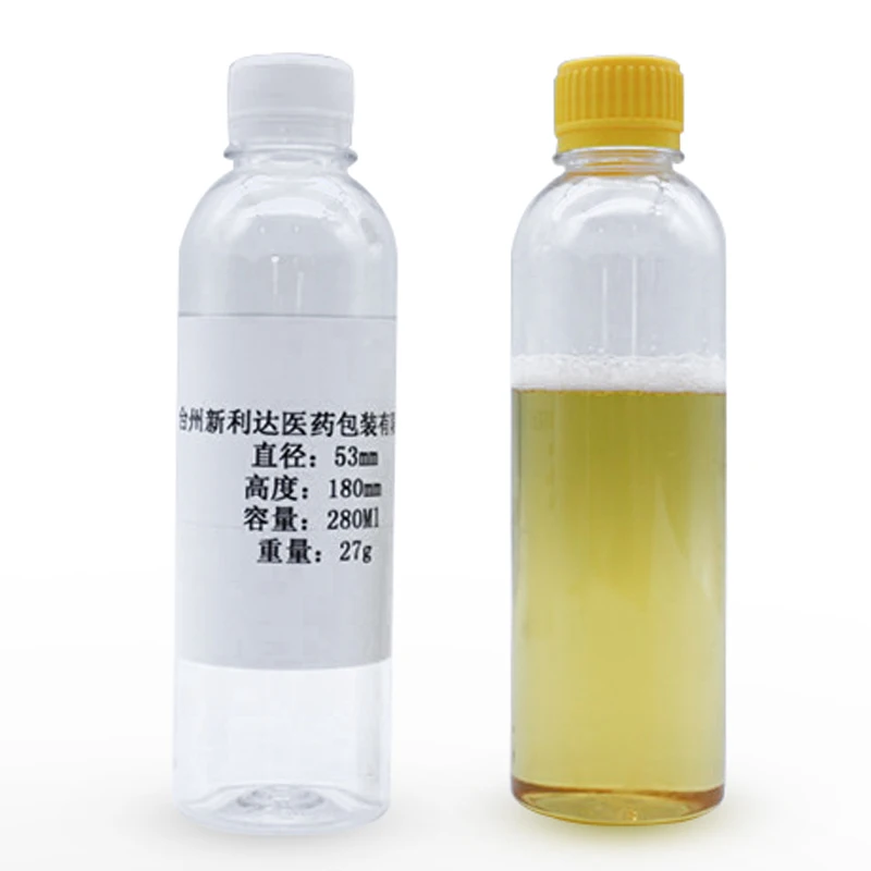 280Ml Cheap Price Transparent Pet Plastic Customized Lemon Juice Concentrate Bottles