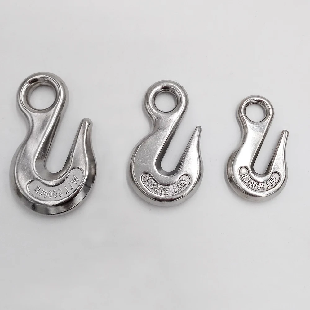 Stainless Steel Hook Heavy Type Cargo Slip Hook SS304 SS316 Eye Chain Grab Hook