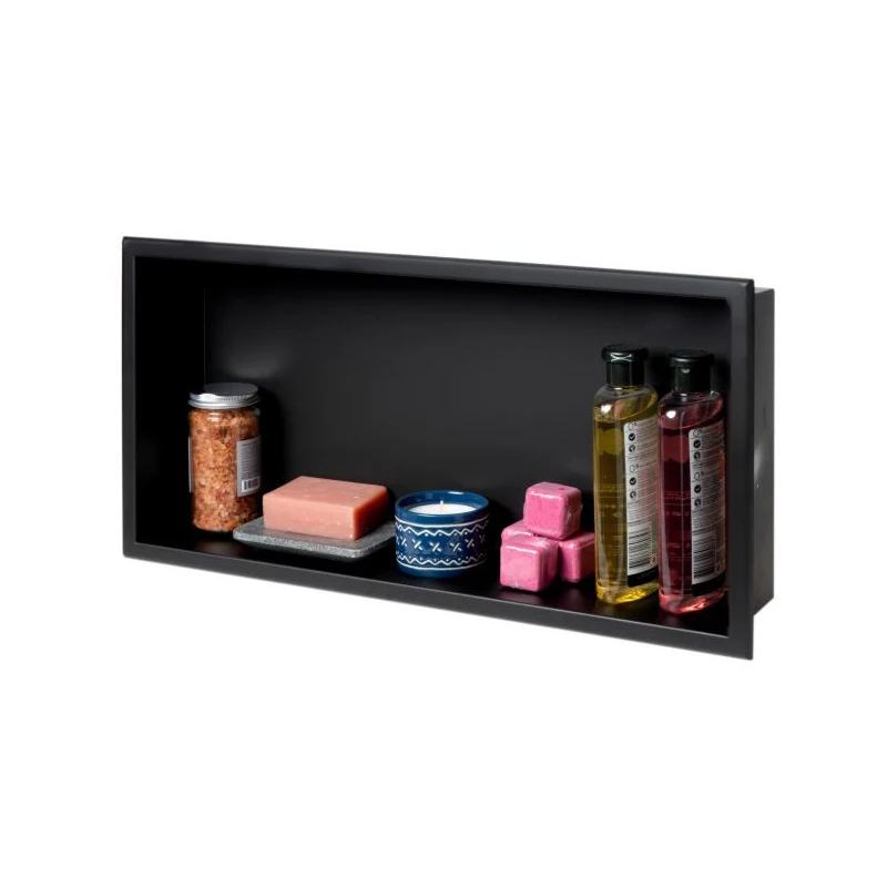 Высококачественные встраиваемые настенные черные ниши для душа, полка для ванной комнаты, встраиваемая настенная ниша для душа