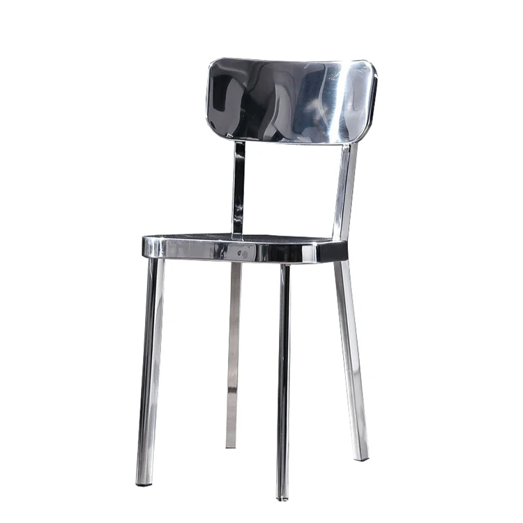 Modern Industrial Iron Metal Frame Restaurant Furniture Stainless Steel Dining Chair