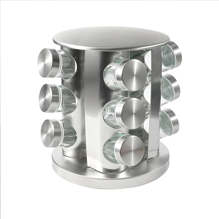 Factory direct sales hot sale Glass seasoning bottle Rotatable shelf Seasoning jar set