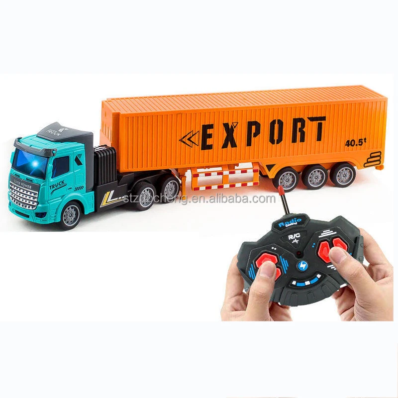 Low MOQ 1:48 rc construction vehicles semi-trailer truck container rc truck remote control toy