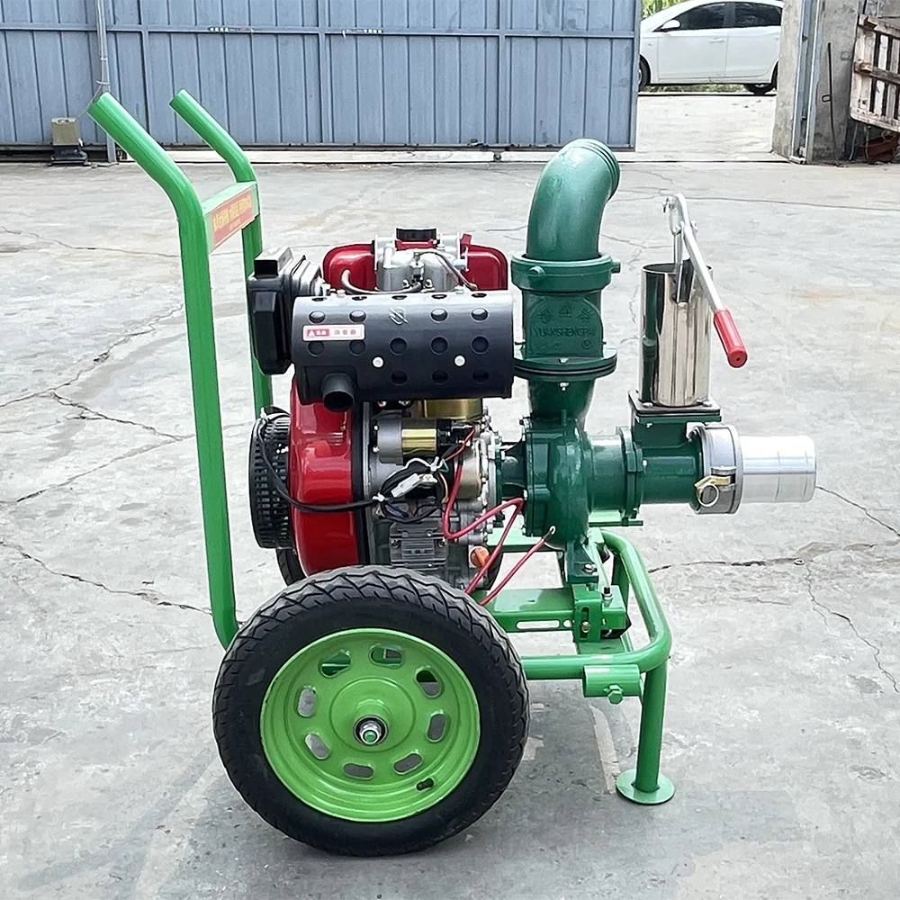 High Flow Sprinkler 3 Inch 4 Inch Field Irrigation Double Impeller Diesel Powered Water Pump