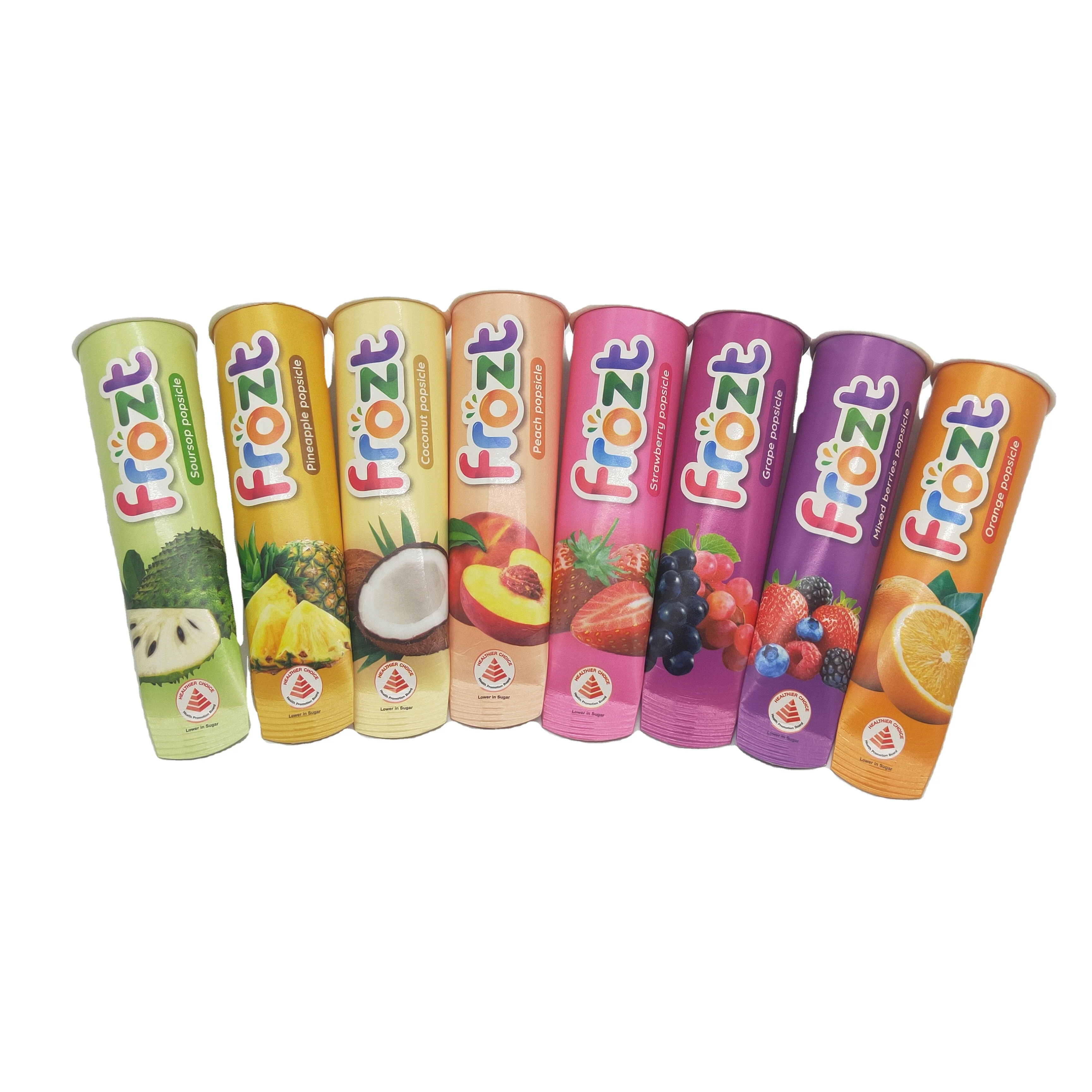 Squeeze tube custom mini size 50ML ice cream cups packaging ice cream paper cone shape calippo tube