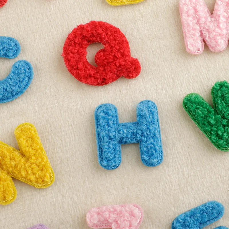 Stock Small Size Wholesale Chenille Patches Iron on Letters Patch for Clothes
