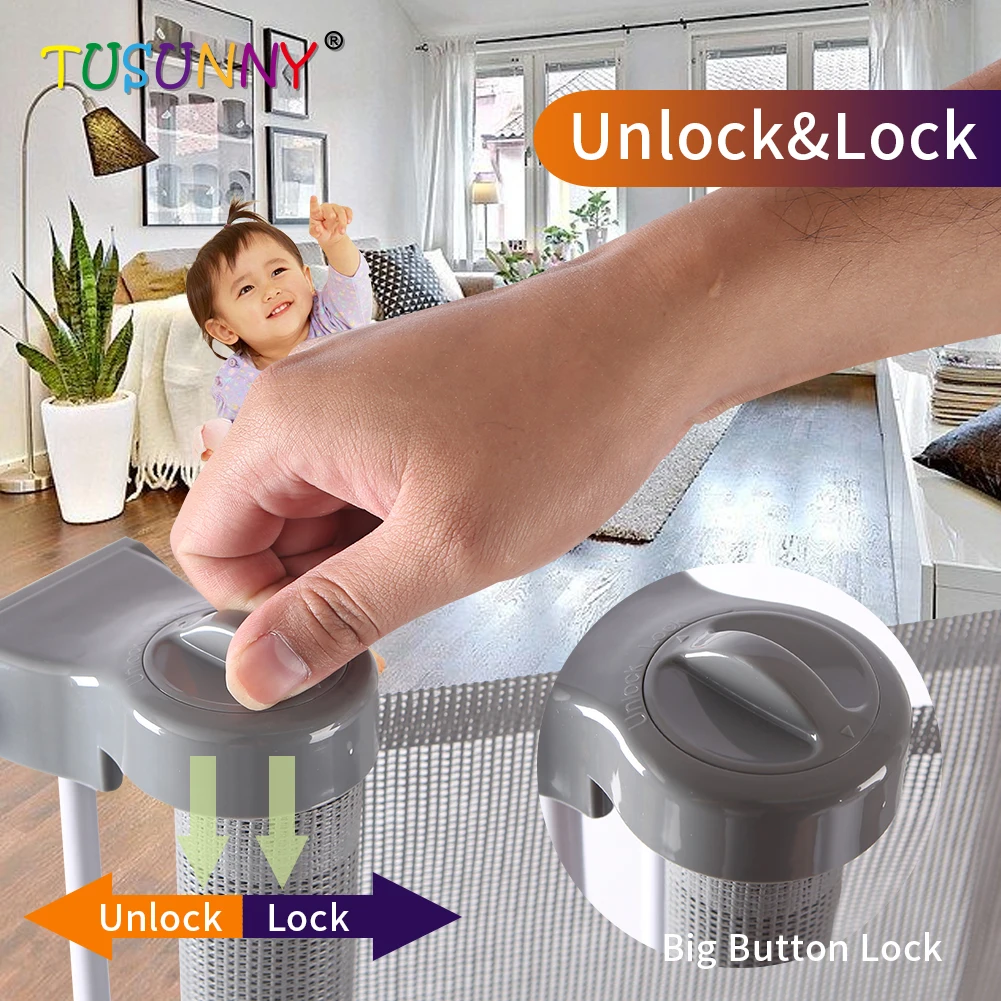 Portable Folding Mesh Baby Safety Fencing Gate, Protection Indoor Outdoor Safe Guard For Kids And Pets/