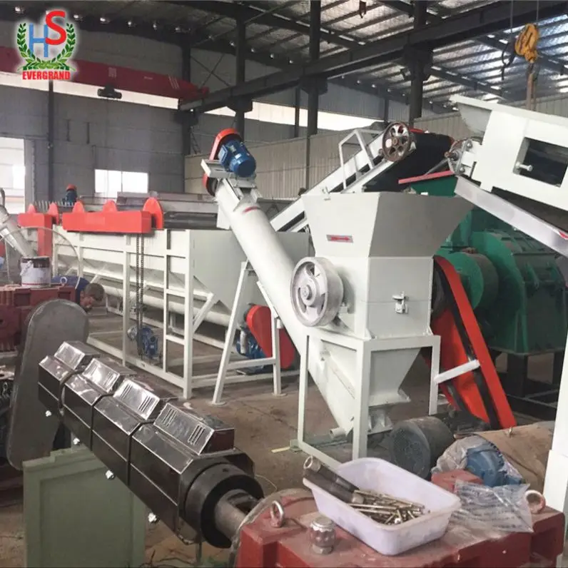 300kg/H Capacity Plastic Pet Bottle Recycling Crushing Washing Drying Line Machine