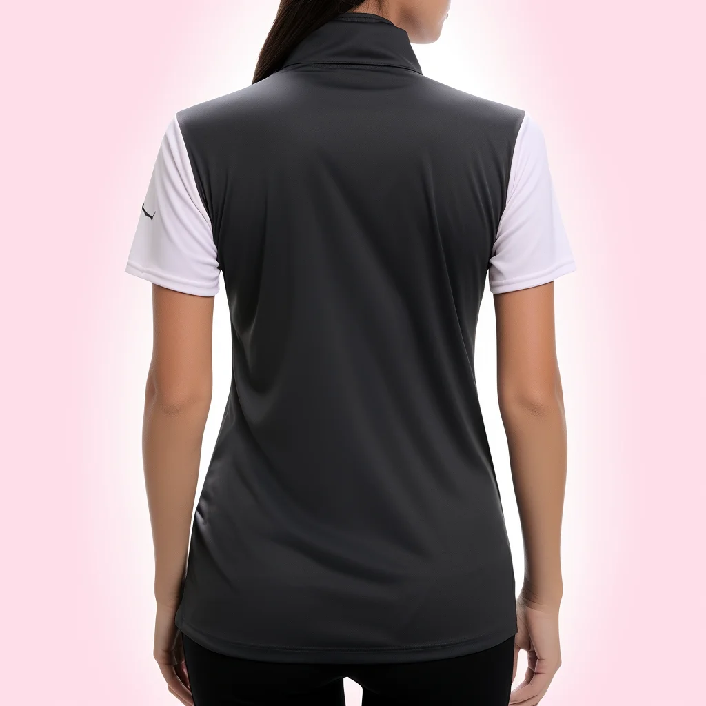 Custom Polo Shirts Short Sleeve 1/4 Zipper Up Polyester Anti-pilling Golf Polo T Shirt Women Polo