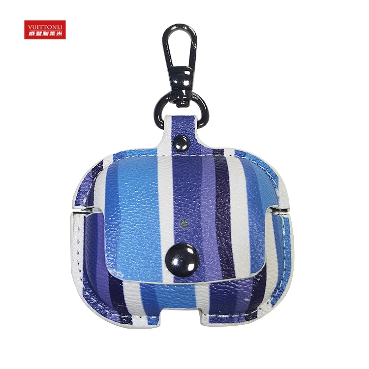 Wholesale Price Sale Color Stripe Leather Pro Case For Earpod Airpod 1 /2 /3 /Pro