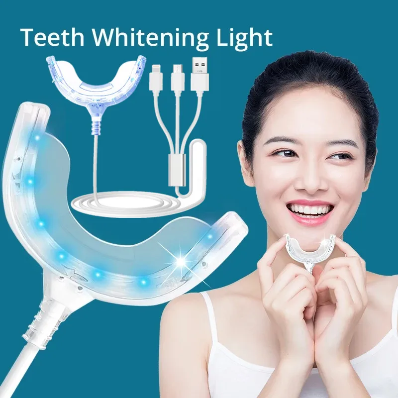 Home Use Teeth Whitening Tray Teeth Whitening Gels Kit Set with Led Light Professional Home Teeth Bleaching Kit