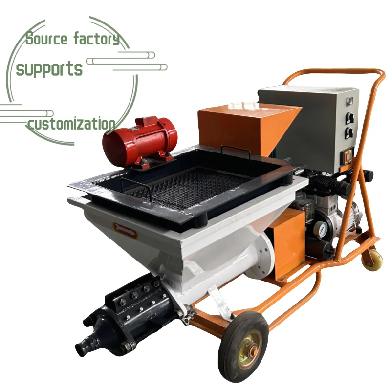 Ultra-Quiet Screw Type Mortar Spraying Machine New Condition Core Motor Component Interior Exterior Wall Plaster Factory Sales