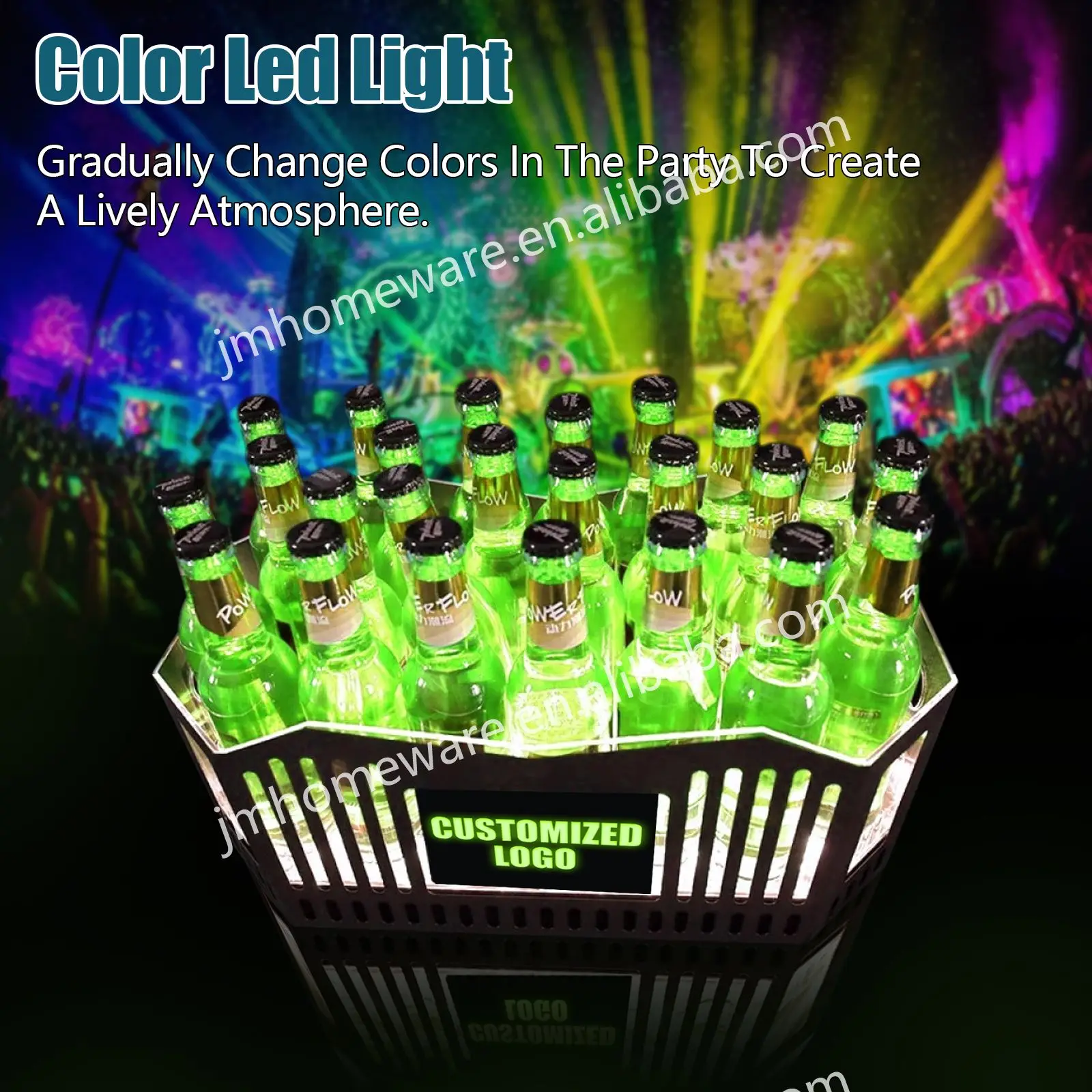 Modern Design Ktv Bar Custom Logo Ice Bucket Ice Buckets For Parties Plastic Ice Bucket