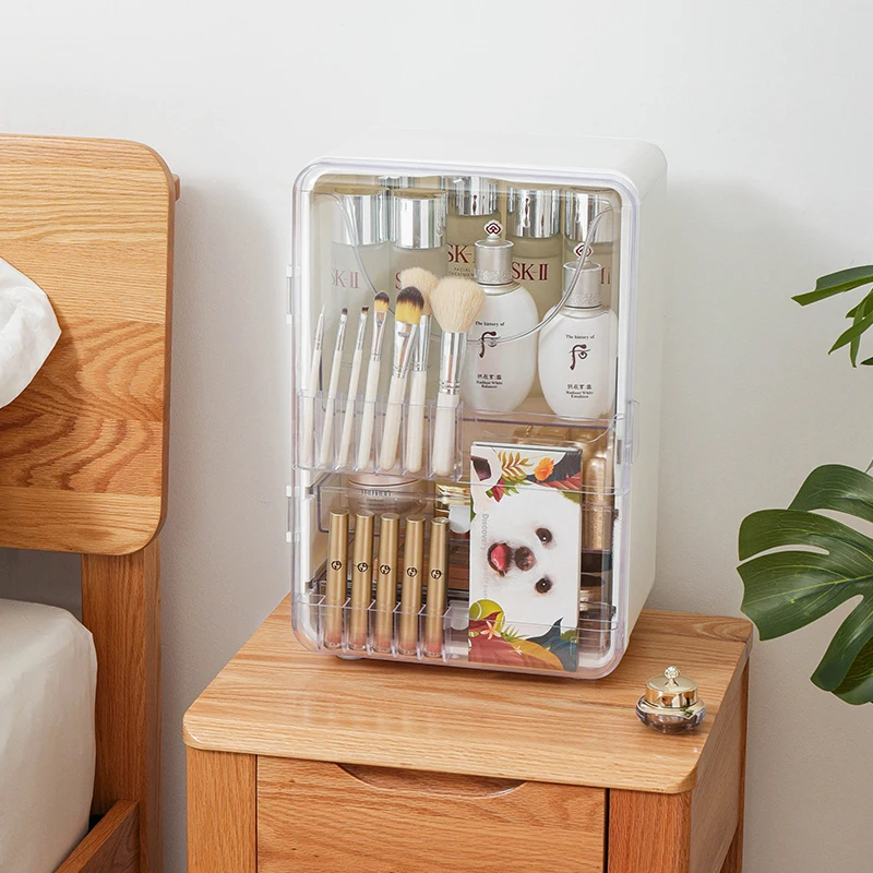 Hot Sale Fashion Plastic Desktop Makeup Organizer Box Cosmetic Storage with Stylish Design