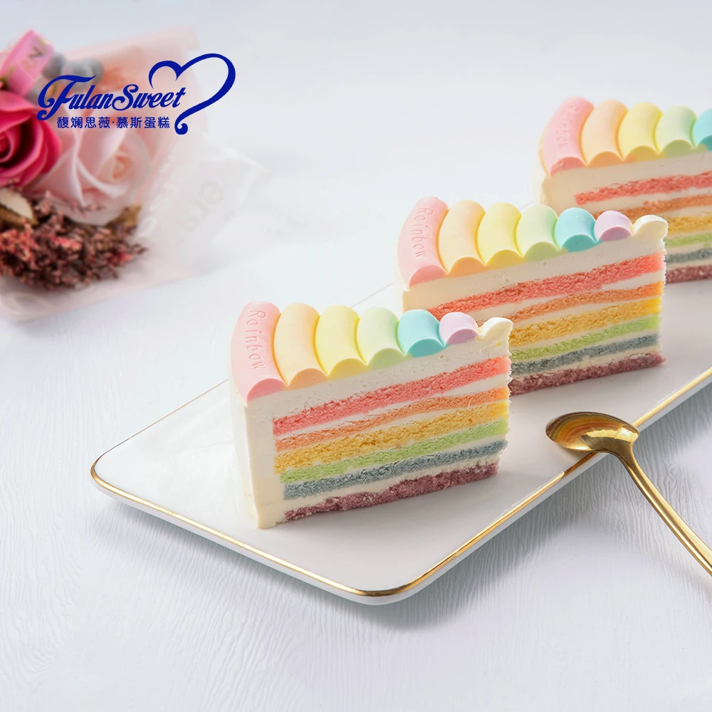 Нежный вкусный чизкейк в форме радуги влажный крем замороженный маскарпоне фруктовое Парфе Быстрая доставка