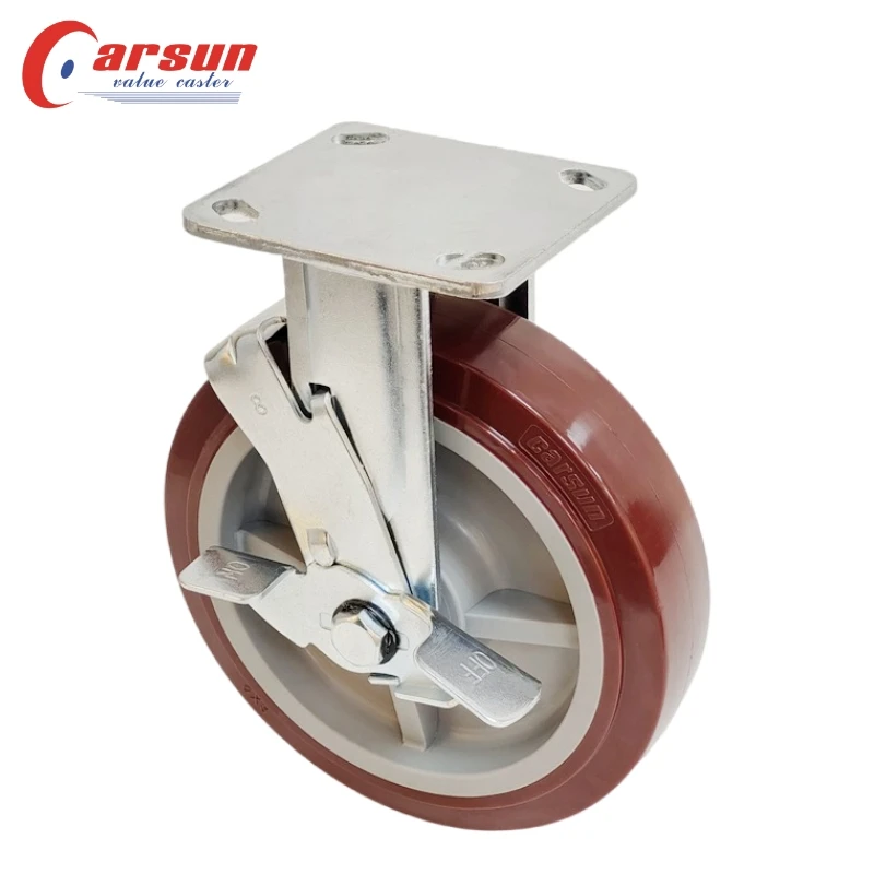 Heavy Duty Industrial Casters Swivel and Fixed Roller 6Inch Polyurethane