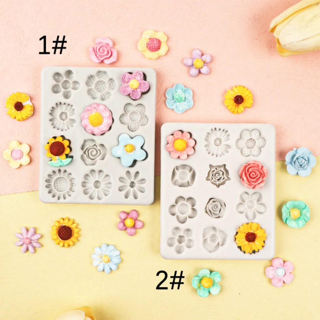 New baking tool rose Daisy flower molding fondant silicone mold DIY Floret chocolate candy silicone mold