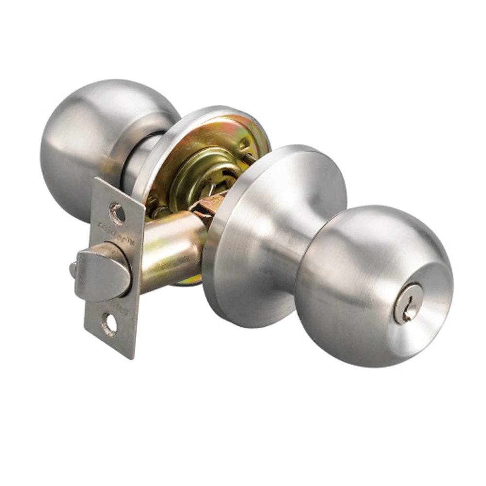 Stainless steel Bathroom round door Entrance ball knob lock set and handle for indoor