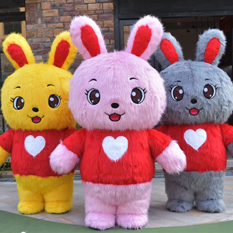New Year inflatable rabbit cartoon doll costume Chinese zodiac Rabbit mascot activity performance props panda doll costume