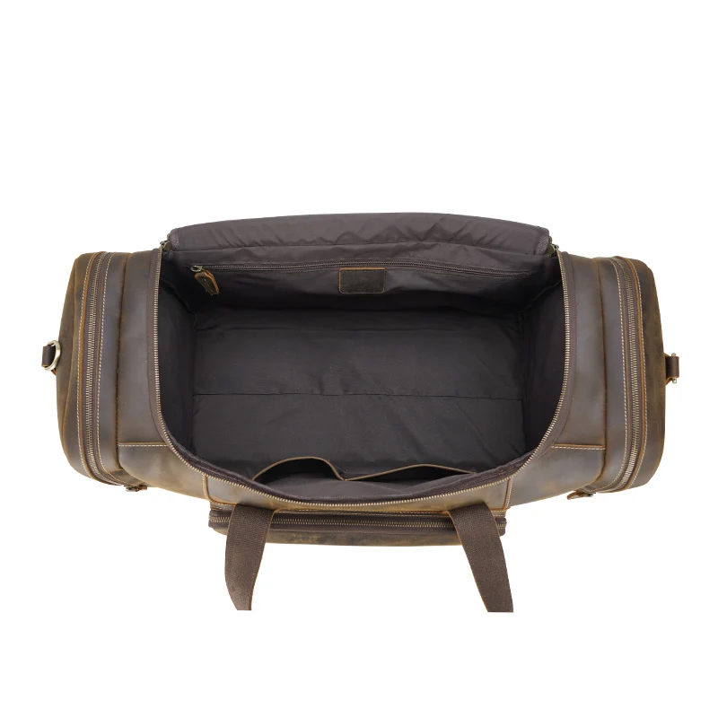 TIDING ODM под заказ, большая вместимость, винтажная коричневая натуральная кожаная одежда, сумки для путешествий на выходные, вещевая сумка для мужчин