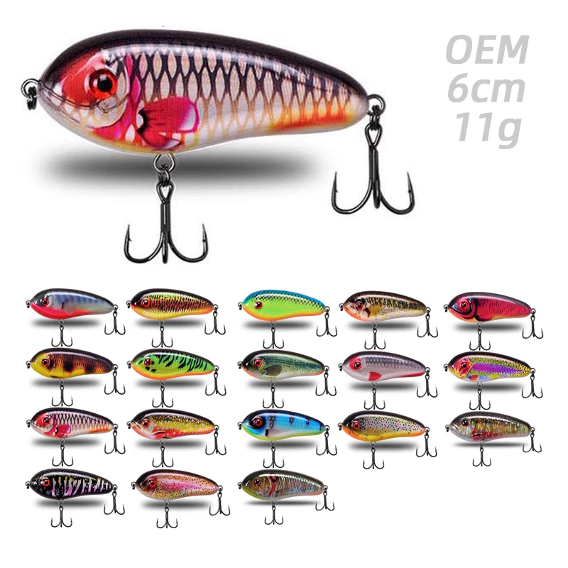 OEM jerkbait sinking pencil 60mm 11g 3D Print wobbler swimbait plastic lures for bass pike