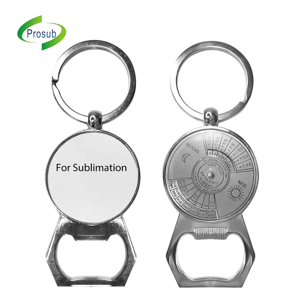 Prosub Wholesale Sublimation Blank Beer Opener Key Chain Zinc Alloy Photo Custom Printing Metal Bottle Opener Keychain