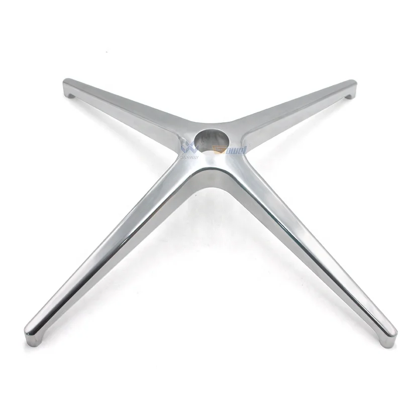 ALA-A707 Factory hotsale wholesale cheap Die Casting Aluminum revolving Shinier and smoother four star chair base