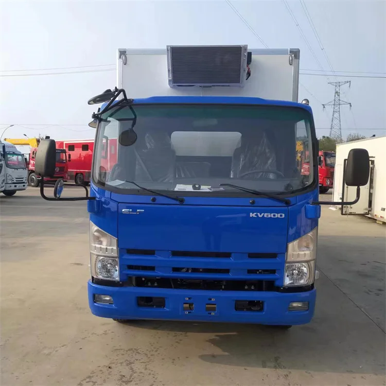 Factory Supply ISUZU KV600 5.6M refrigerated truck refrigerator car cold box truck chill car refrigerated van freezer truck