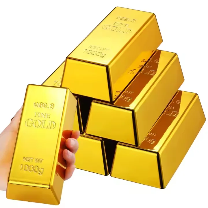24k Gold Plated Customized plastic Bar Us Dollar Banknote Coins For Game Playing Prop Money