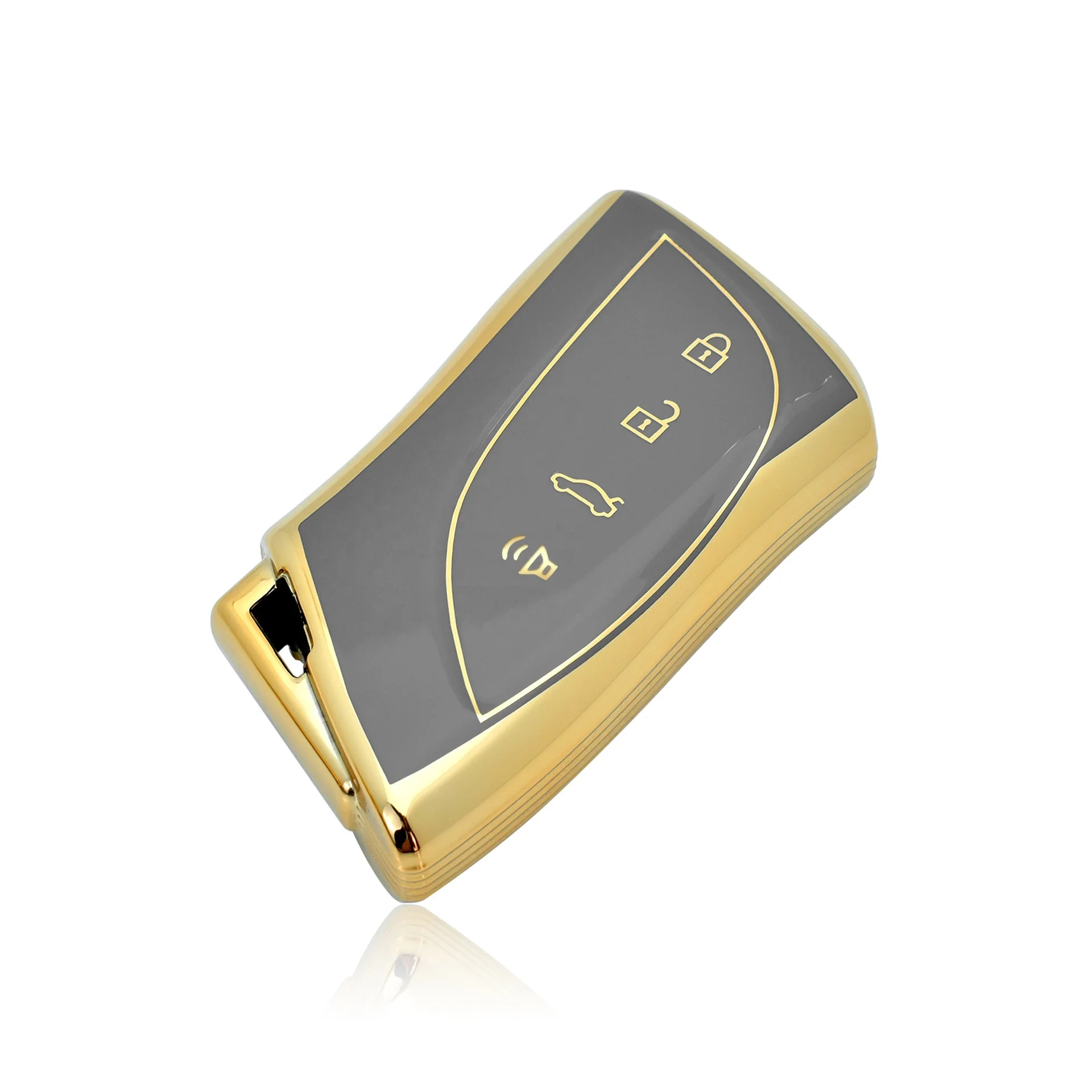 Waterpoof superior quality TPU golden line car key fob case luxury key accessories for Lexus