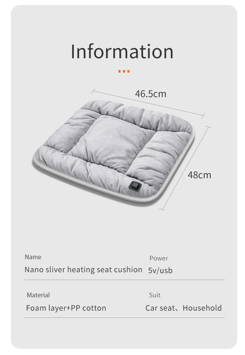 Anjuny Electric Heater Seat Cushions Graphene Coating Car seats Covers Seat Cover Heating Pad