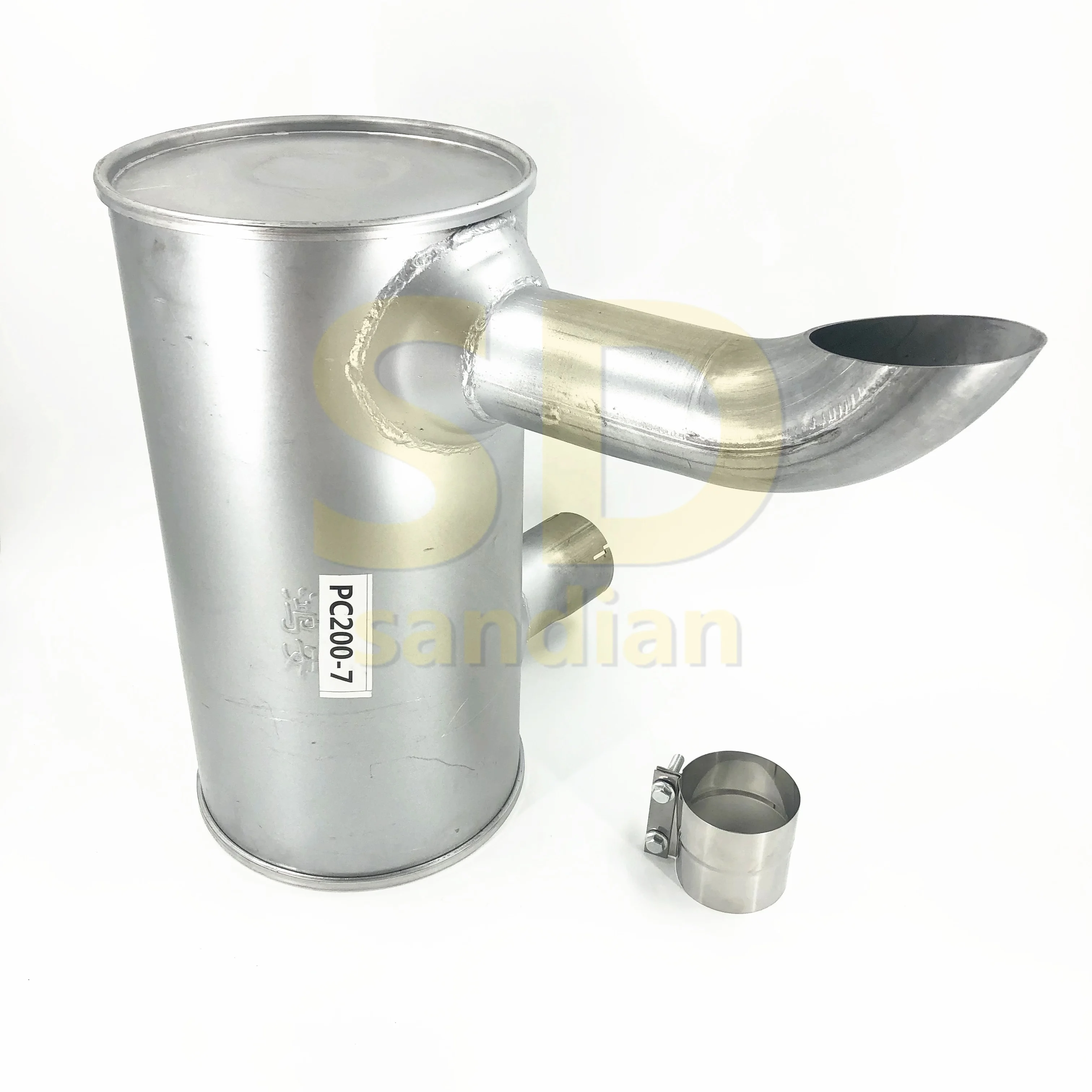 Excavator parts Diesel Engine Muffler PC200-7 6D102 6736-11-5510 Silencer Good quality with Muffler clamp
