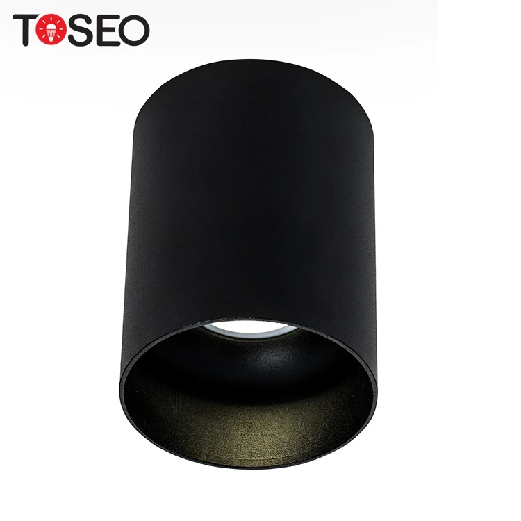 Cylinder Gu10 Commercial Spotlight 7W Sand Black Adjustable Surface Mounted Downlight