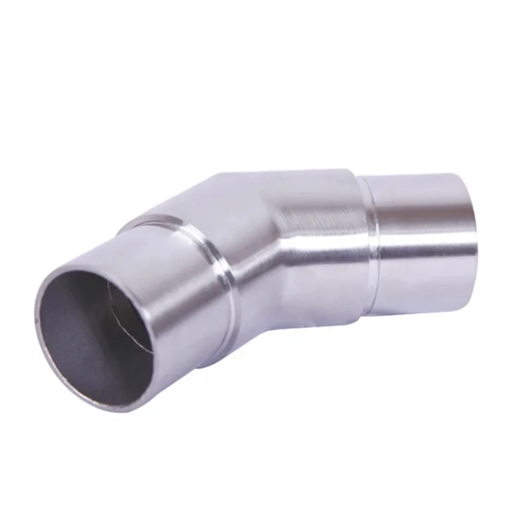 Aleader Glass Railing Fittings Adjustable Round Or Square Handrail Stainless Steel Connector 90 degree Elbow Satin Brushed
