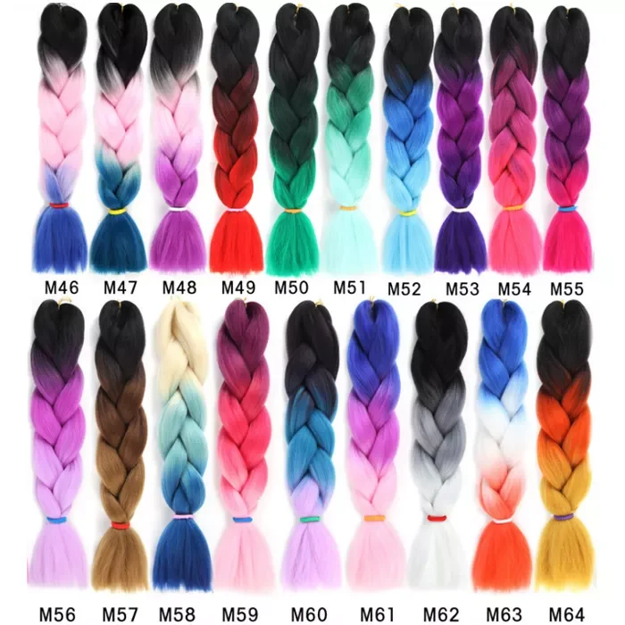 Free Sample Hair Extension Wholesale for African Braids Ombre Expression Jumbo Hair Braid Synthetic Braiding Hair