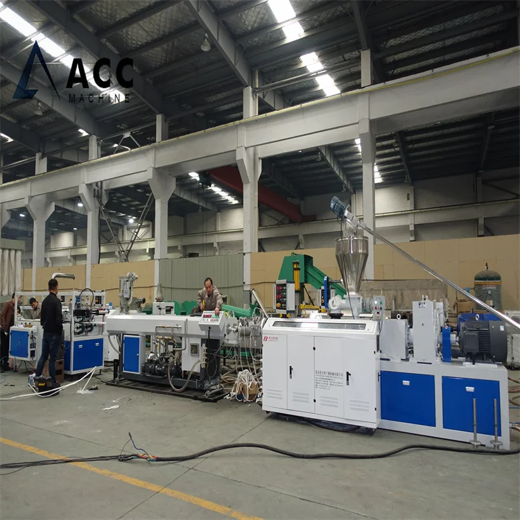 Cost of UPVC CPVC PVC 16mm-63mm two cavity plastic pipe making machine double screw extrusion machinery production line