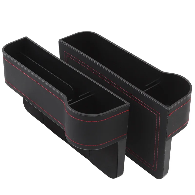 Pu Leather Car Seat Gap Filler Organizer Multifunction   Storage Box With Cap Holder Usb Changer