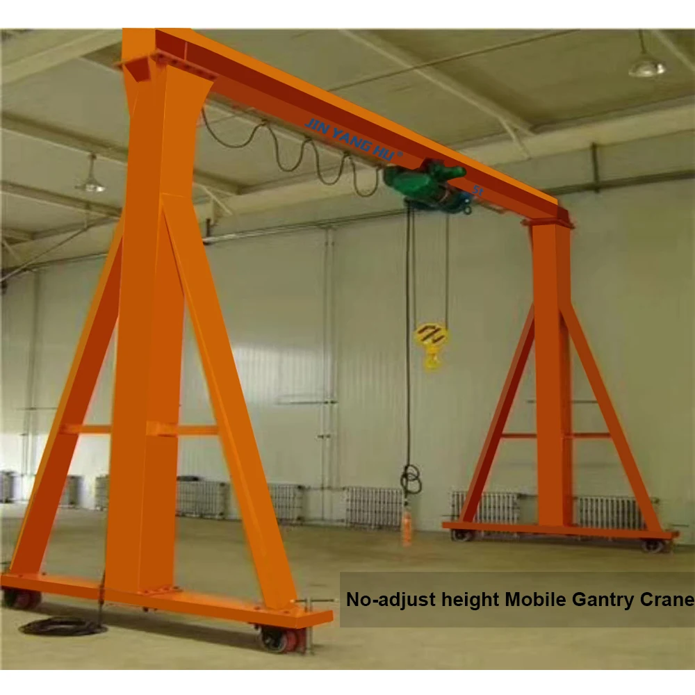 FAST SHIPPING China Factory Portable Electric Lifting Hoist 2t 3 ton 5 ton Mobile Frame Gantry Crane Rubber Tyred Gantry Crane