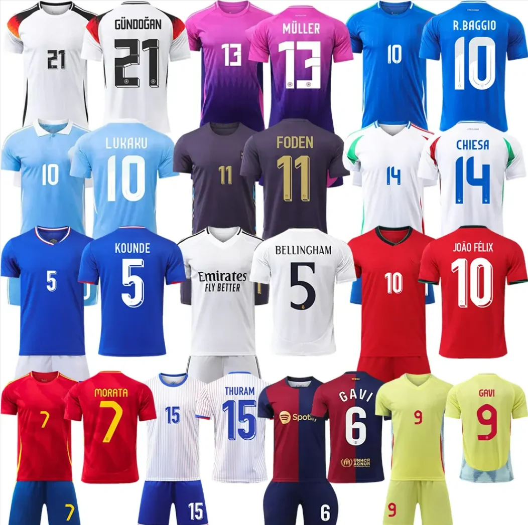24/25 Euro Unisex all national team soccer jersey football shirts uniforms men adults kids messi 10# mbappe 7# ronaldo
